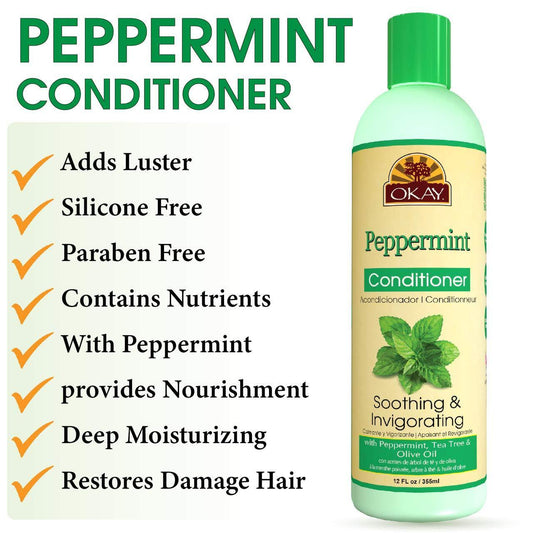 Soothing And Invigorating Peppermint Conditioner by OKAY- 12oz - True Elegance Beauty Supply