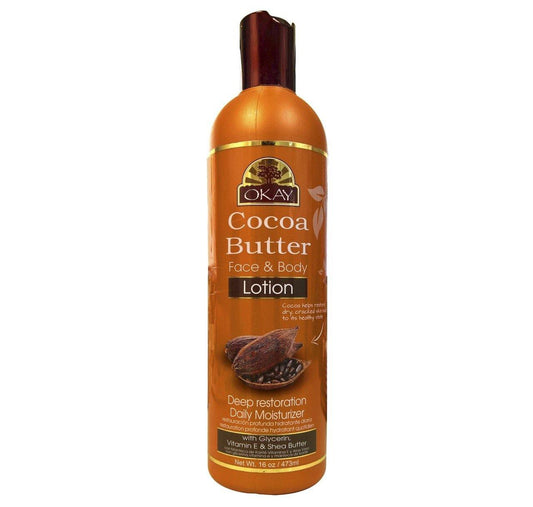 Cocoa Butter Face and Body Lotion Deep Moisturizer 16 oz by OKAY - True Elegance Beauty Supply