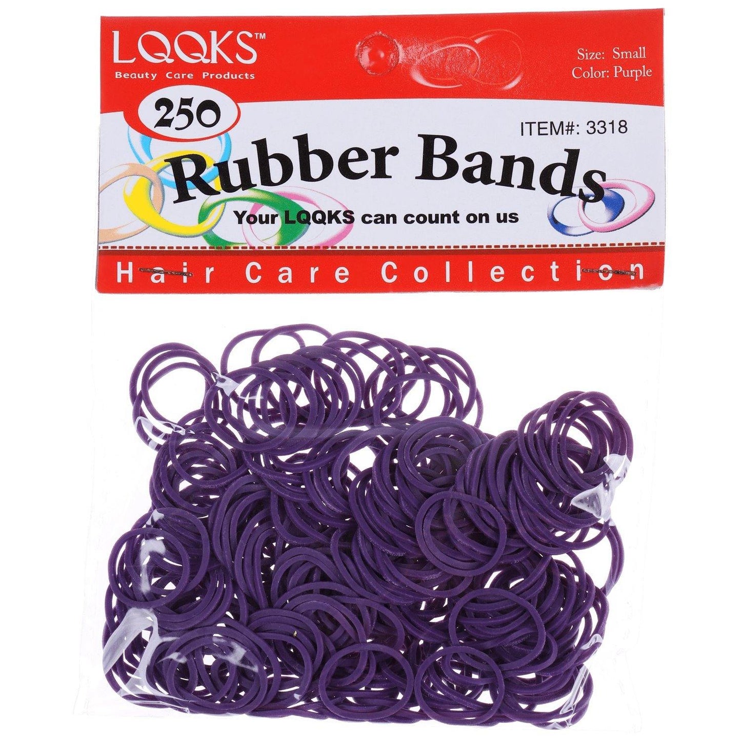Colored Rubber bands-Small size, 500 count (2 packs of 250 )- Multiple Colors Available - True Elegance Beauty Supply