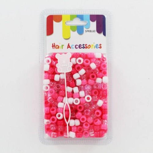 Assorted Pink Deluxe Plastic Bead - Pink Mix Medium Pack - True Elegance Beauty Supply