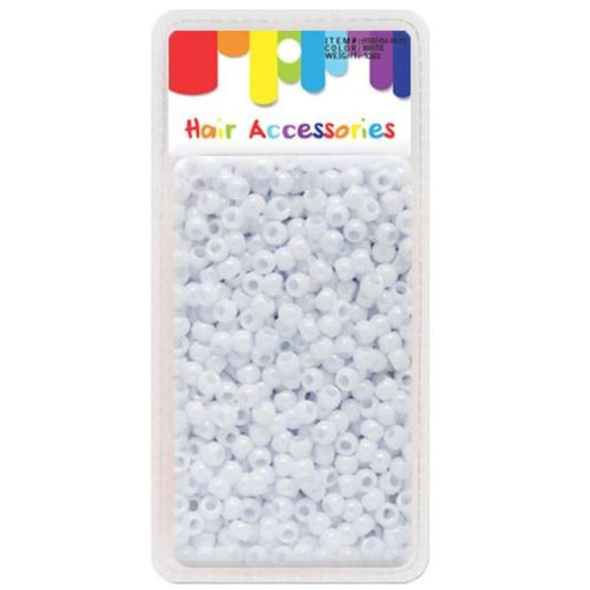 Deluxe Plastic Beads - White Medium Pack Hair Beads Lqqks