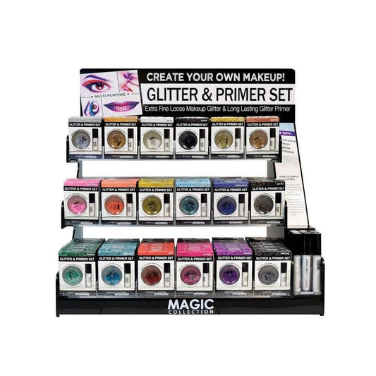 Magic Glitter & Primer Set Eye Shadow Eyeliner Glitter Color 1PC - True Elegance Beauty Supply