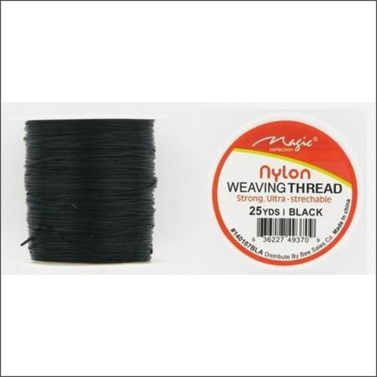 Stretchable Nylon Sewing Weaving Thread- Black or Brown, 25 yards - True Elegance Beauty Supply