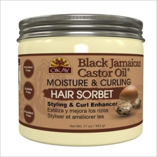 OKAY Black Jamaican Castor Oil Moisture and Curing Leave-In Hair Sorbet - True Elegance Beauty Supply