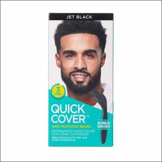 Quick Cover All in One Color for Hair, Bear and Mustache Mens Hair Color Youngs GA Jet Black 