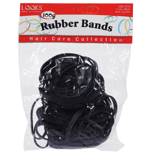 Rubber Bands Black -500 ct Large Assorted sizes Rubber bands Lqqks