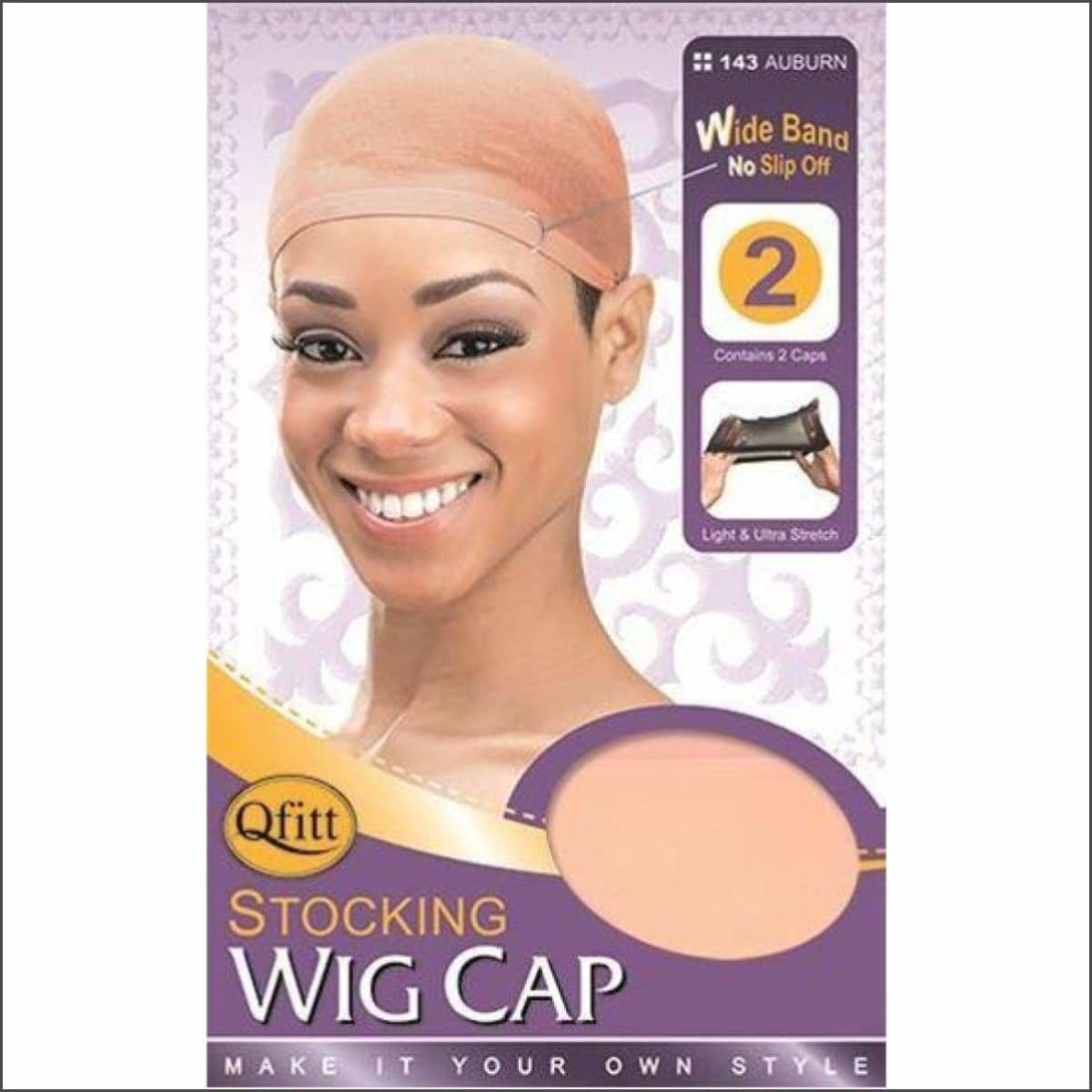 Stocking Wig Cap- 2 pc per pack Styling Lqqks Auburn(Light Brown) 