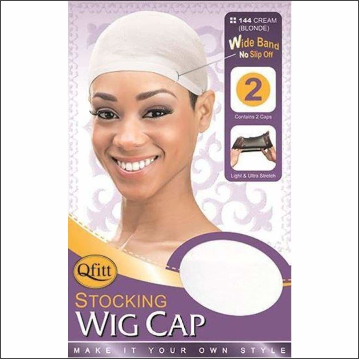 Stocking Wig Cap- 2 pc per pack Styling Lqqks Cream (Blonde) 