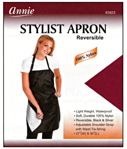 Reversible Nylon Professional Stylist Apron- Silver and Black