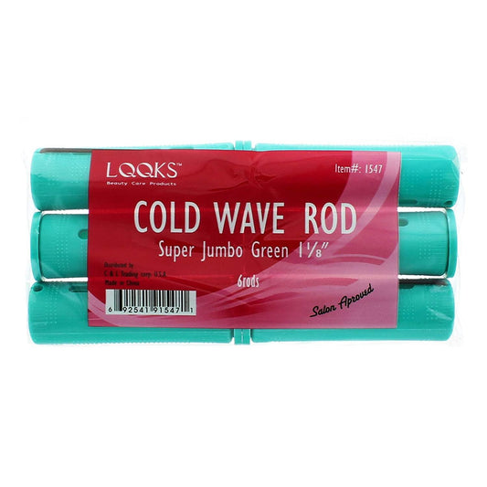 Super Jumbo Green Cold Wave Rollers 1 1/8" - True Elegance Beauty Supply