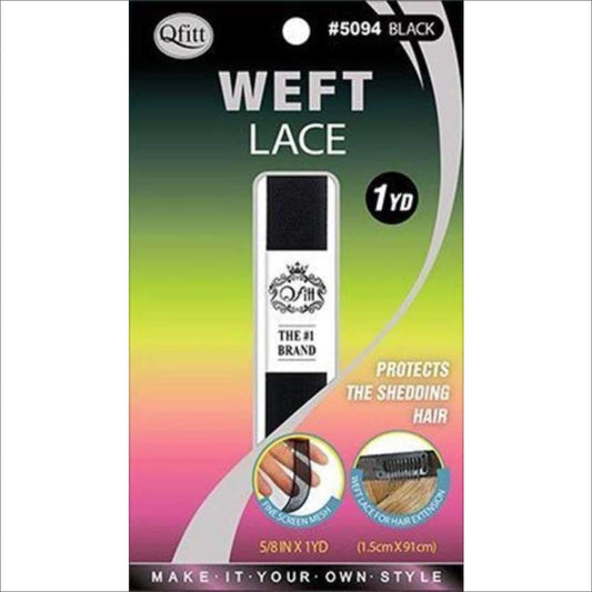 Weft Lace- 1yd , Black 5/8" - True Elegance Beauty Supply